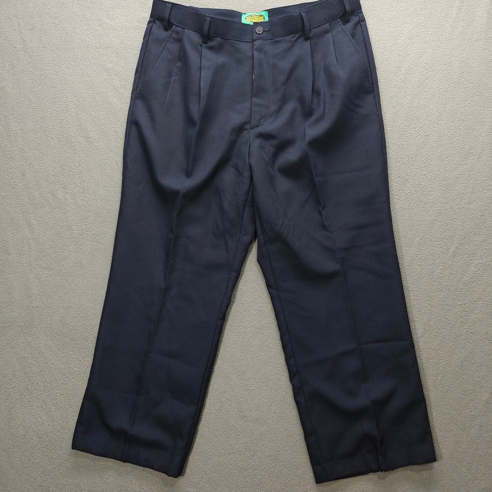Habands Fit‎ Forever Mens 36S Flannel Lined Navy Dress Pants Expandable Waist